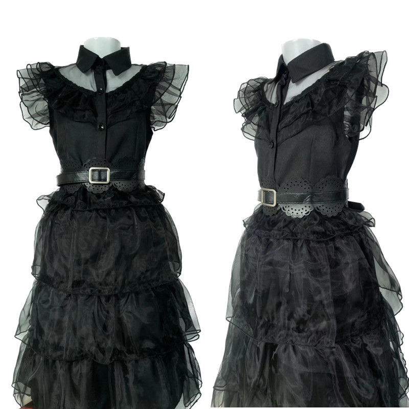 In Stock Adams's Same Black Dress Cosplay Anime on Wednesday Cos Costume Wednesday