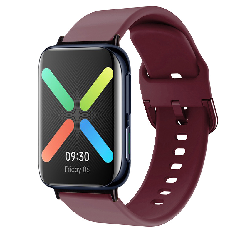 适用于oppo watch 1/2代oppo手表41/42/46mm硅胶替换表带彩扣现货