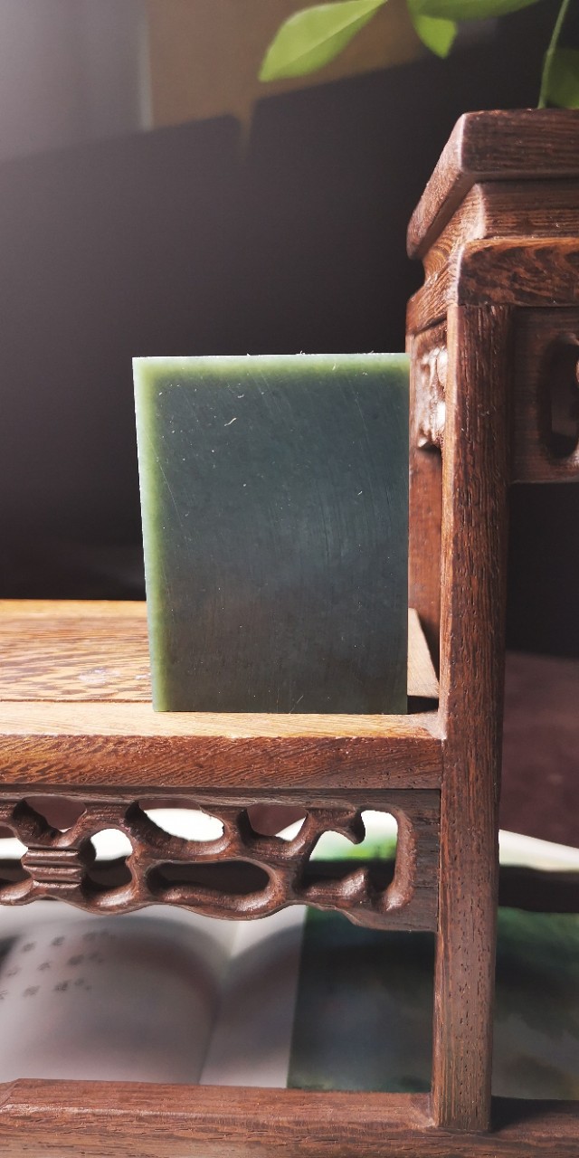 和田青玉塔青无事牌原料 工艺品厂家批发一件代发支持复检带证书