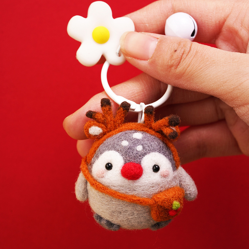 趣味羊毛毡戳戳乐diy材料包情侣手工创意玩偶新年礼物企鹅礼物