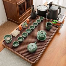 全自动茶具套装竹木茶盘加厚家用茶台烧水壶一体式一整套功夫茶道