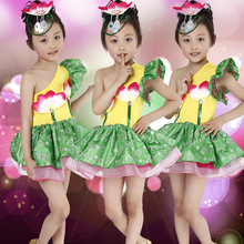 小荷风采六一莲花童子表演服装儿童舞蹈演出服舞台纱裙荷花蓬蓬裙