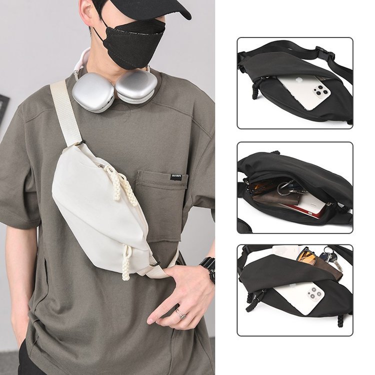 男士夏季小挎包潮牌随身包包男休闲运动通勤斜挎小包出门骑行胸包