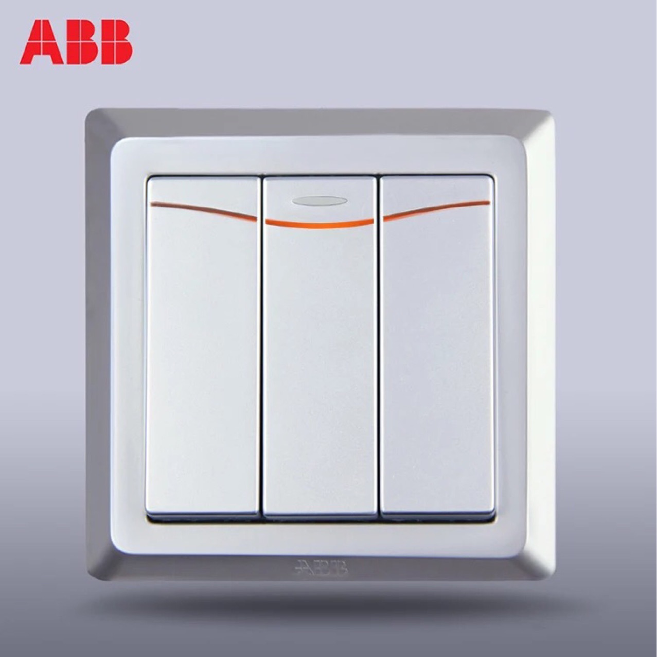 特价abb开关插座面板abb德逸银色双联/二位/二开单控双控四孔插座