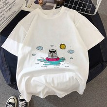 Kawaii肥猫印花童装儿童T恤夏季男孩上衣女孩上衣可爱的童装