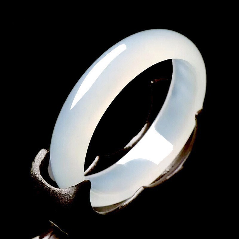 荔枝冻冰种通透玉手镯玛瑙镯子白玉髓手镯