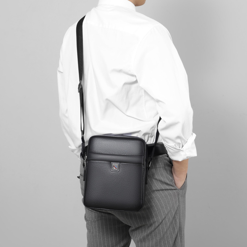 Quality Men's Bag PU Leather Shoulder Bag Fashion Messenger Bag Large Capacity File Bag Leisure Phone Bag Men One Piece Dropshipping