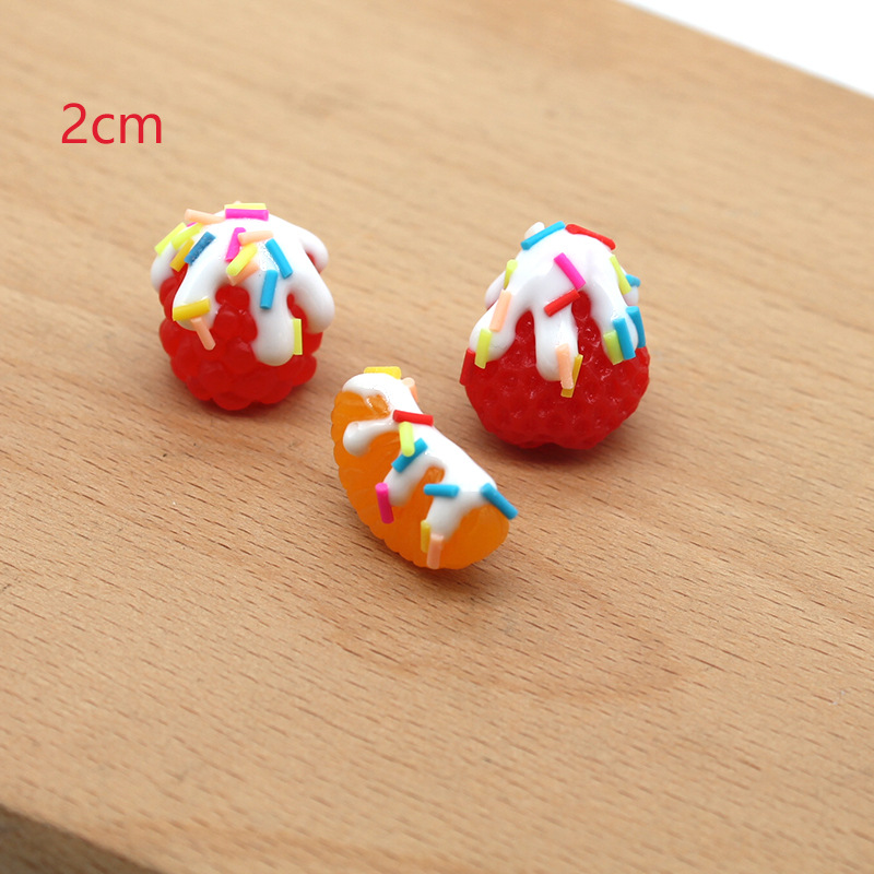 new pvc emulational fruit model creative cream strawberry orange mulberry earring pendant accessories material