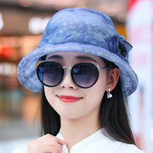 帽子女夏季韩版可折叠卷边太阳帽中老年遮阳帽盆帽薄款透气妈妈帽