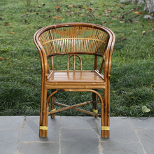 四川竹椅子传统圈椅带扶手圆弧靠背休闲聊天喝茶纯手工竹家具