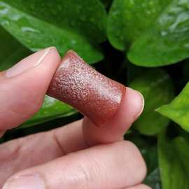 老玛瑙竹节形老珠子典型古珠特有喇叭孔天原宝石收藏品