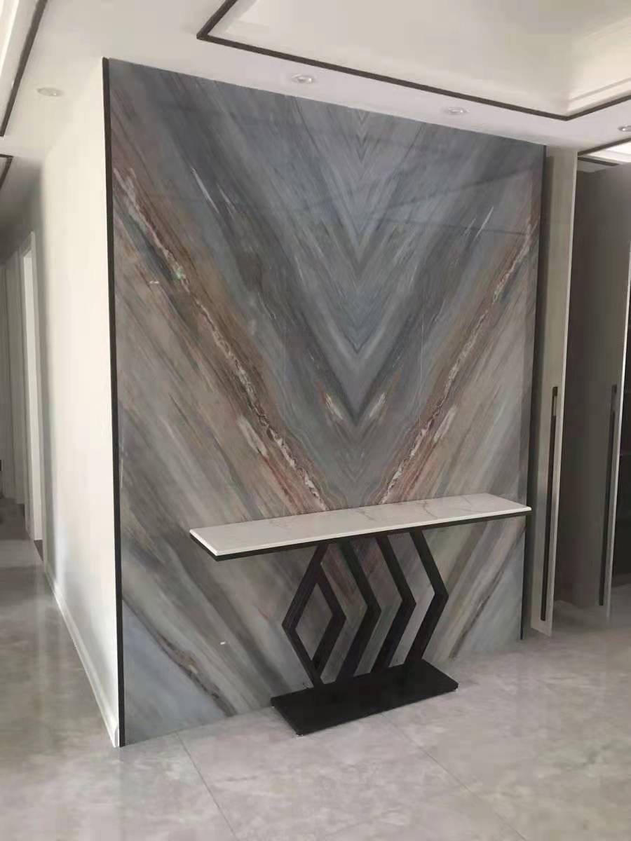 新中式轻奢铁艺岩板玄关桌现代简约端景台入户靠墙条案走廊玄关柜