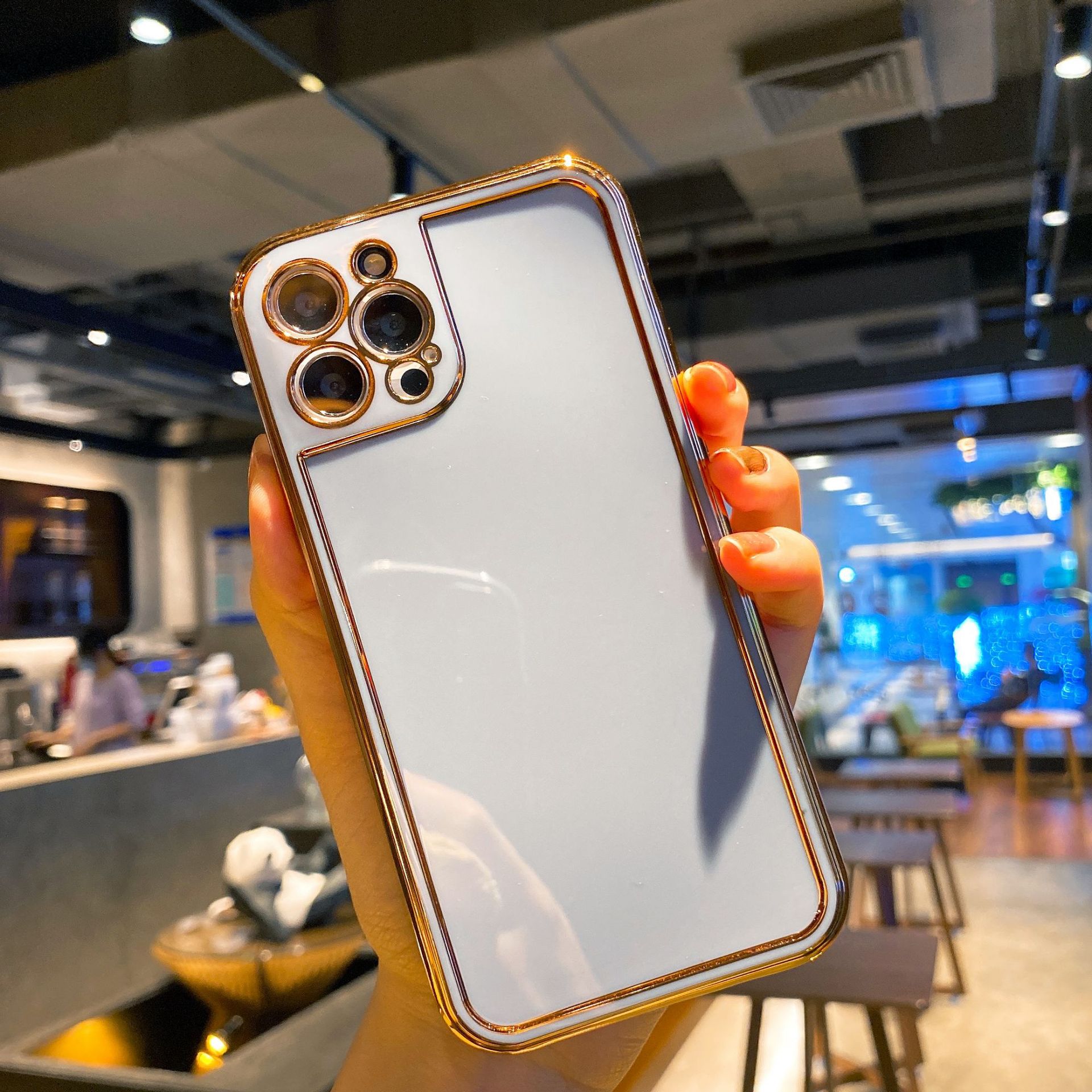 适用iphone12直边电镀tpu手机壳苹果11promax精孔相框7plus保护套