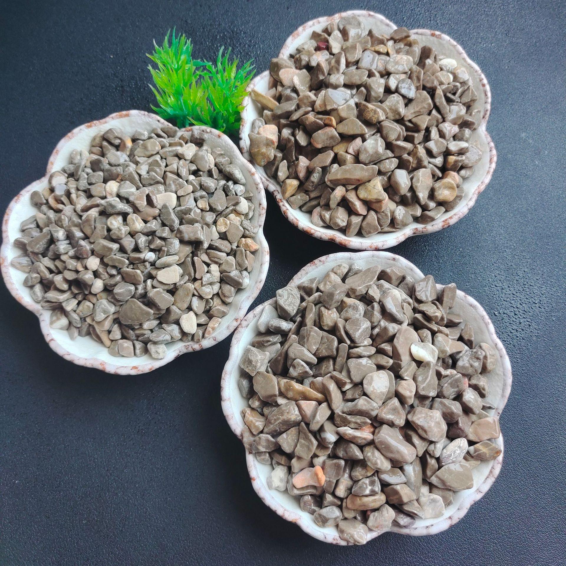 深咖卵石水洗石水磨石骨料园林造景铺路用卵石机制磨圆石子厂货批