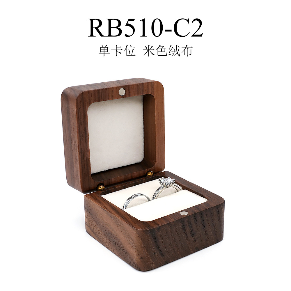 Marriage Proposal Wooden Jewelry Box Small Portable Travel Rings Ear Studs Earring Pendant Mini Ornaments Storage Box