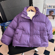 女童新款冬季加绒加厚羽绒棉衣儿童中大童棉袄女孩韩版小羊皮防水