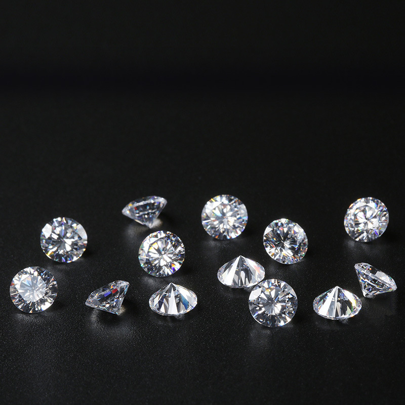 超优白d色莫桑石圆形50分裸石八心八箭5mm戒面批发