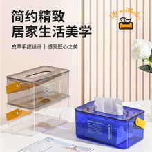 新款克莱因蓝亚克力纸巾盒创意摆件轻奢高级感客厅餐桌收纳抽纸盒