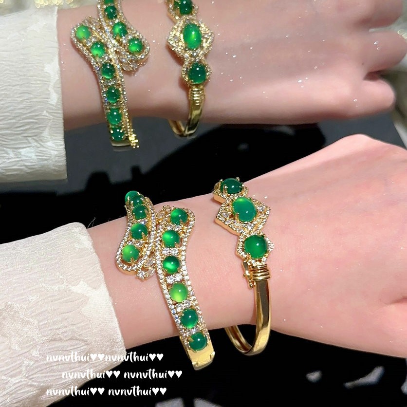 Brazil Green Chalcedony Agate Arc Gemstone Bracelet Water Yingying 18K Gold Plating Tourmaline Abacus Zircon Bracelet