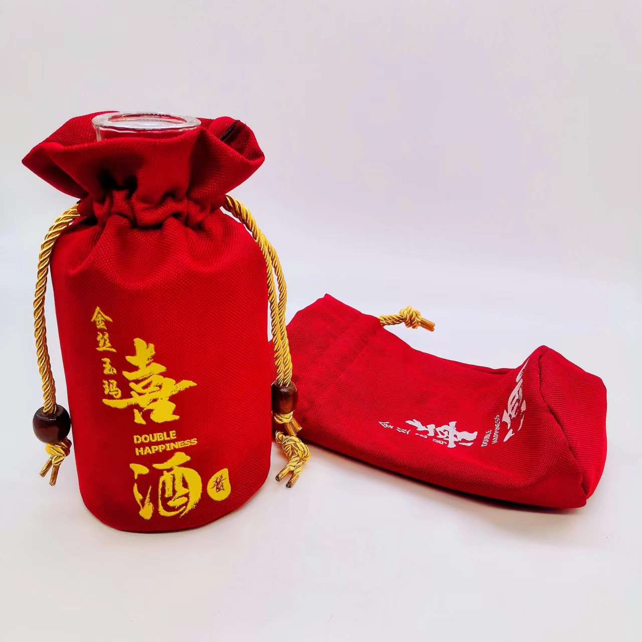 批发酒瓶布袋无纺酒布袋喜酒束口葡萄酒布袋白酒瓶收纳亚麻酒布袋