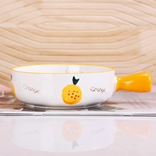 LW966英寸水果烤盘手柄碗1个装陶瓷手柄碗家用新款水果烤碗盘颜色