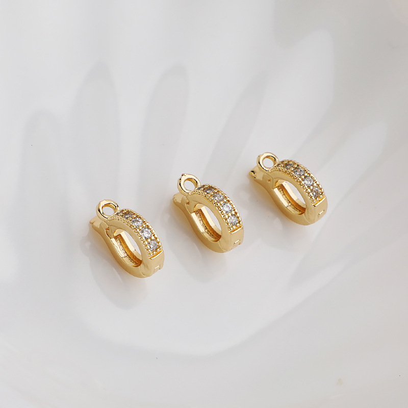 14k包金保色镶锆石万能吊坠扣 珍珠项链收尾卡扣 diy饰品挂扣配件