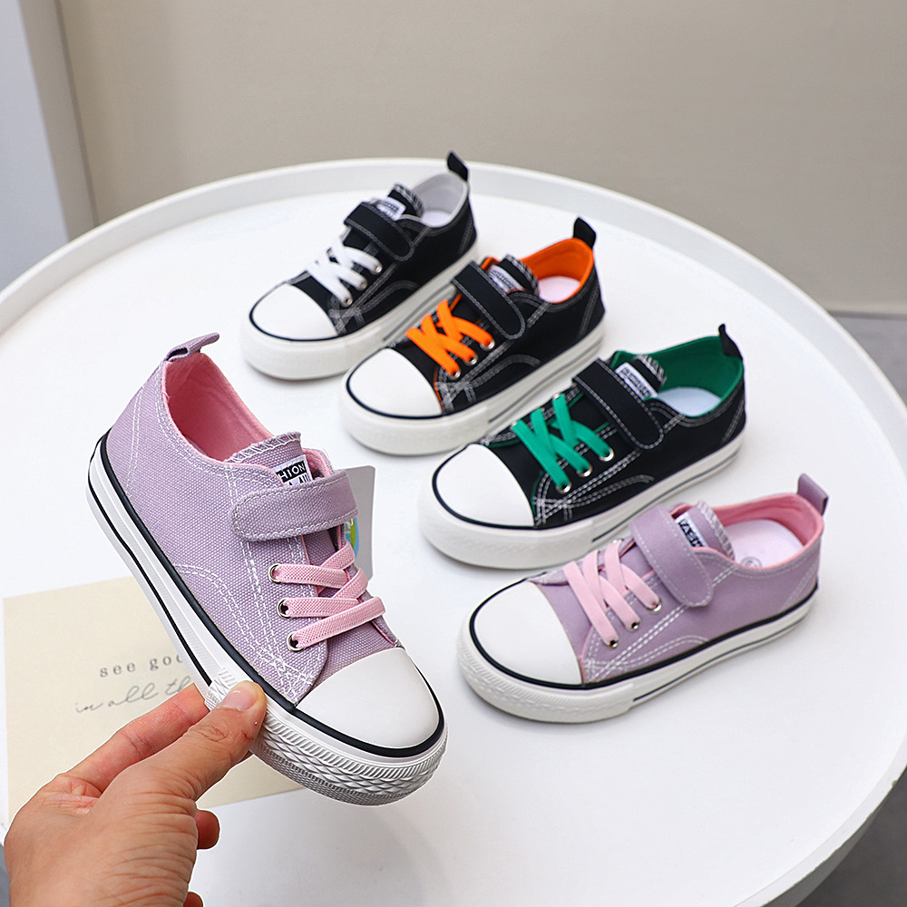 春季新品硫化鞋低帮中大童帆布鞋男女童学生布鞋童鞋批发2344