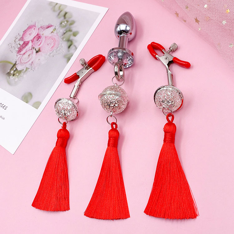 红乳夹银铃铛 迷你号肛塞 8ml润滑油,红乳夹银铃铛 小号肛塞 8ml润滑