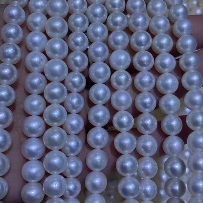 山下湖珍珠批发a1aaab 8-9mm淡水珍珠项链正圆强光高品质项链女款