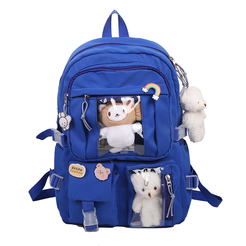 Backpack Female junior high school backpack ins Japanese high school student backpack female large capacity Korean version travel canvas bag Item Picture