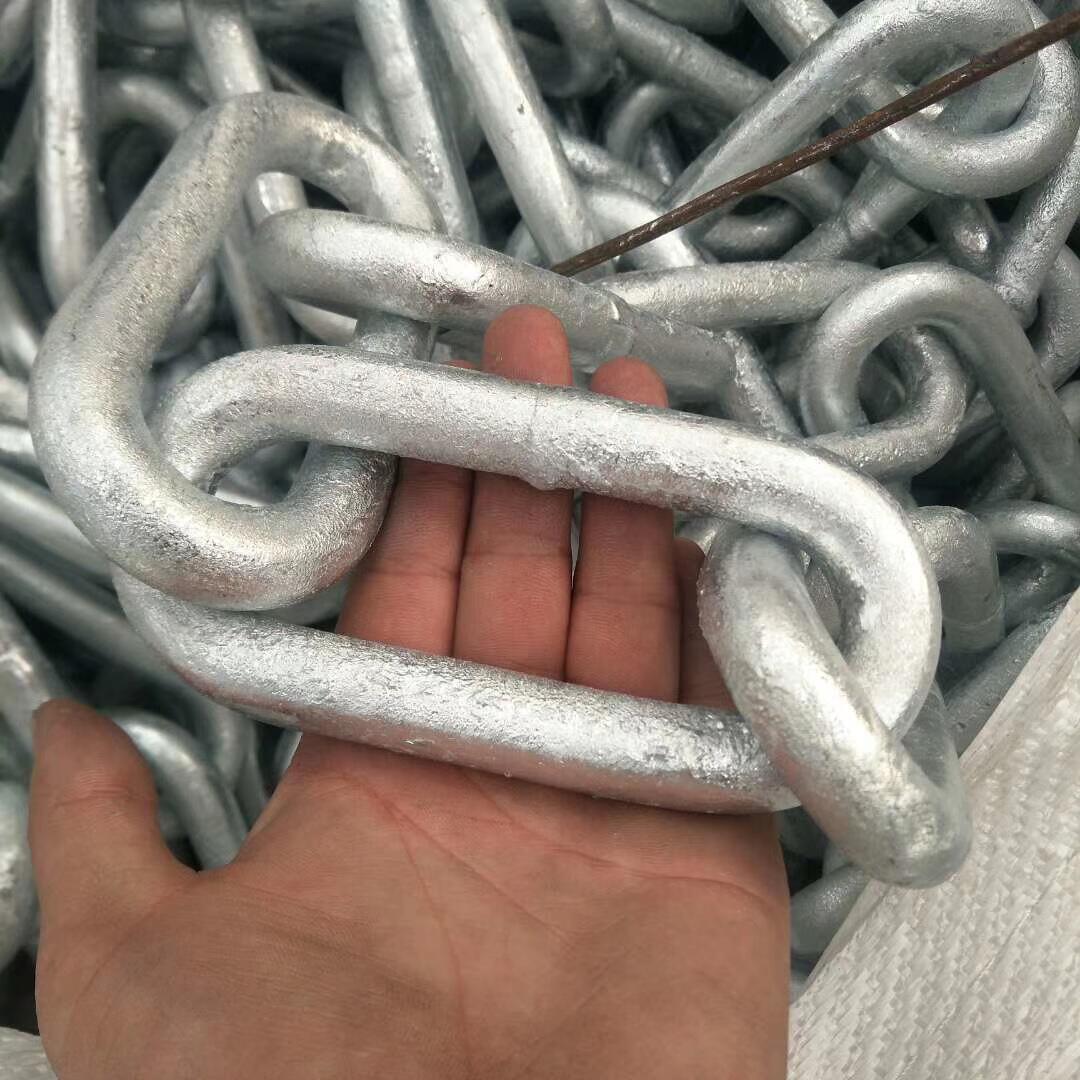 镀锌链条大量现货 热镀锌链条 铁链条 粗铁链 河道护栏链条