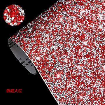 3mm彩色树脂乱钻胶网 热熔钻贴汽车钻石贴印花配饰饰品 自粘贴批