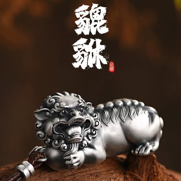 银佳银饰 足银999大貔貅复古吊坠 时尚潮流 精品现货一件代发