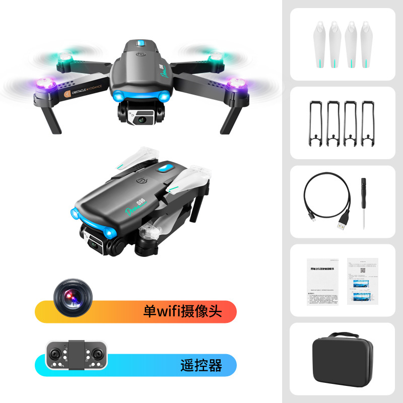 Cross-Border Hot S98 Hd Aerial Photography Obstacle Avoidance Folding Uav Remote-Control Four-Axis Aircraft Children's Toy Aircraft