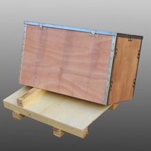 厂家生产钢带木箱物流仓储专用可拆卸物流钢带箱卡扣钢边箱