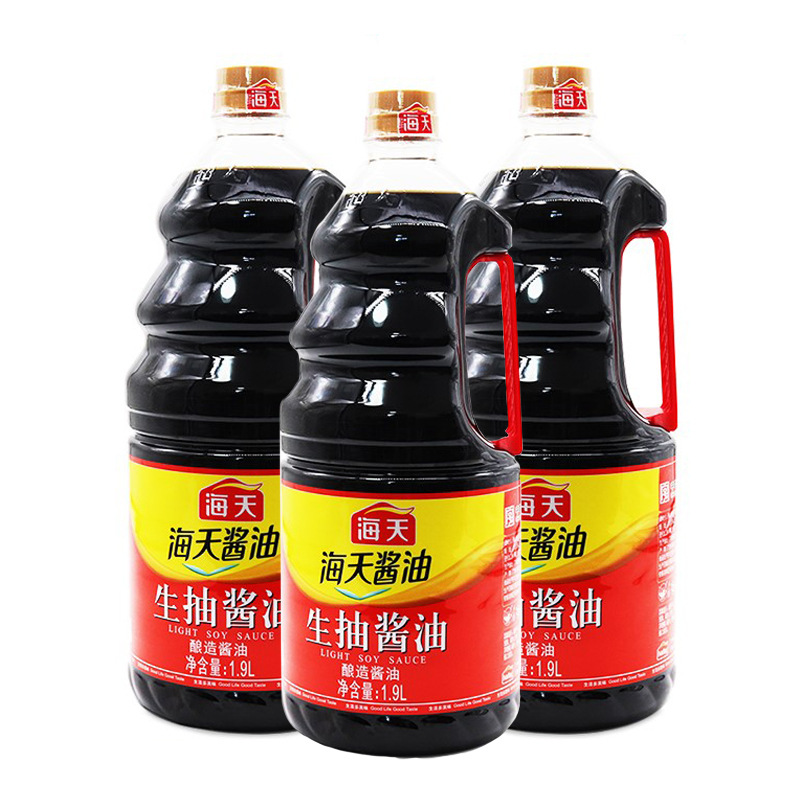 海天生抽酱油1.9l*6桶整箱 黄豆酿造酱油厨房炒菜烹饪点蘸调料品