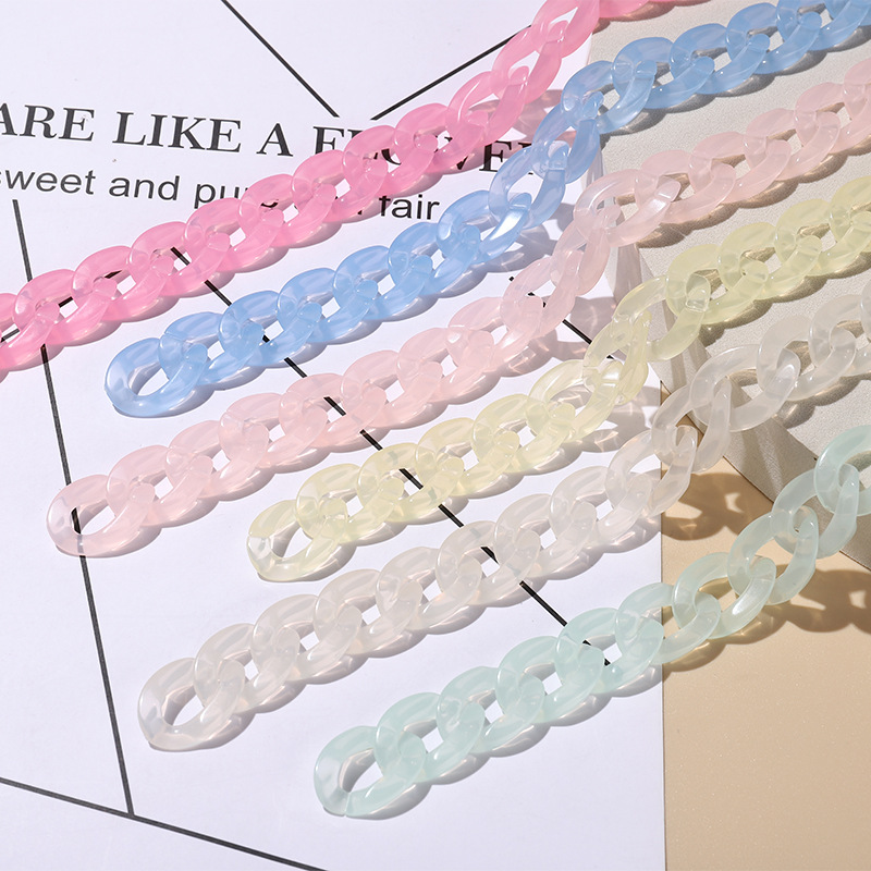 Acrylic Candy Color Opening Chain Buckle Handmade Ornament DIY Transparent Jelly Bracelet Simple Chain Accessories