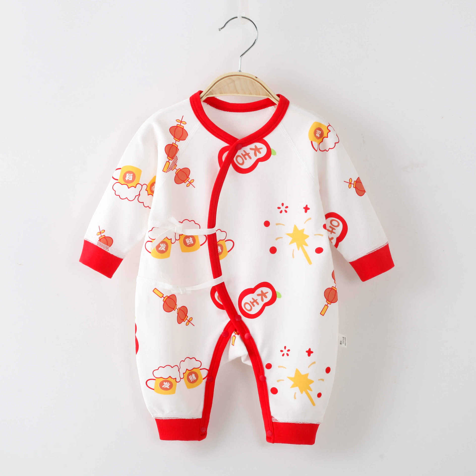 新生儿衣服春秋刚出生初生婴儿连体衣纯棉无骨宝宝和尚服爬服胎衣