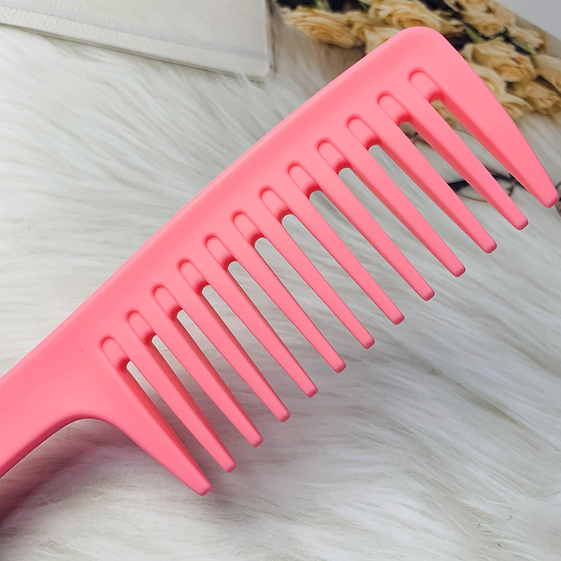 Spot Frosted Super Large Tooth Comb Curly Hair without Knotting Wide-Tooth Comb Wet and Dry Dual-Use Shampoo Comb Who