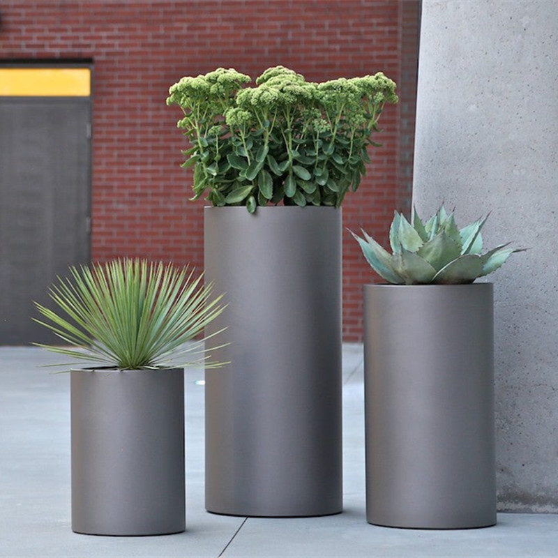 花箱户外售楼花坛组合花槽商业街花盆圆柱筒形市政酒店移动树花架