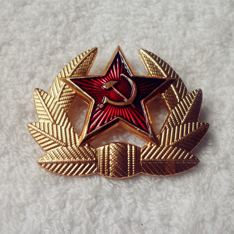 苏联镰刀锤子帽徽俄罗斯铝合金镂空别针徽章五角星雷锋帽胸章帽徽