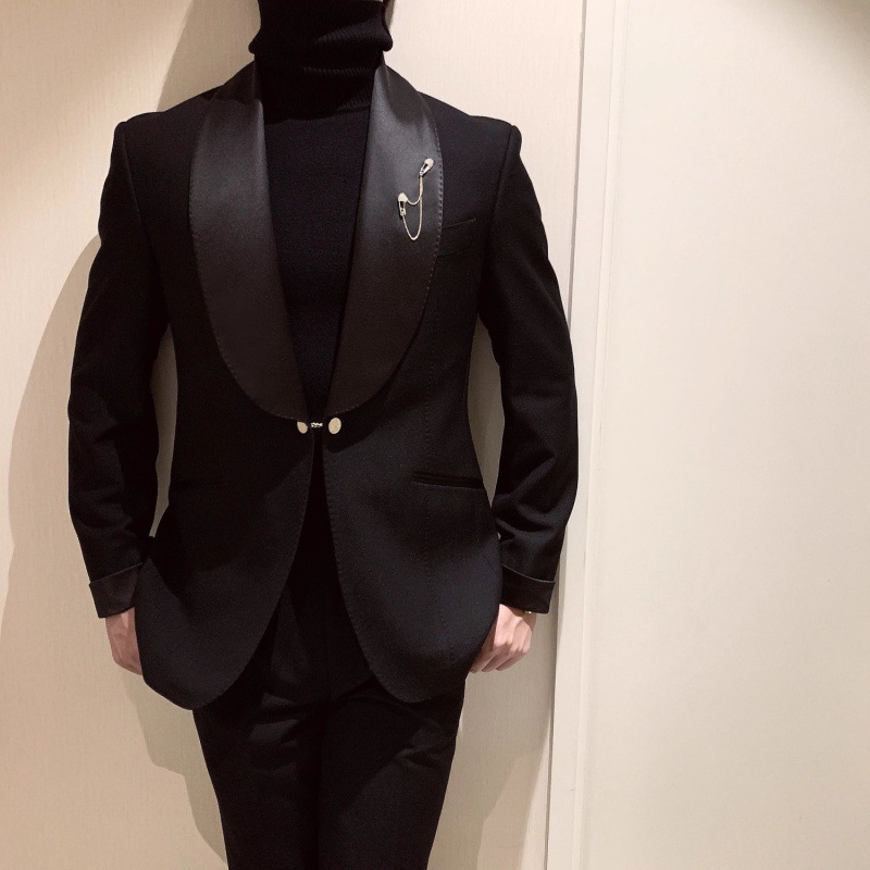 英伦风商务正装西装男士痞帅结婚礼服宴会新郎感西服套装-阿里巴巴