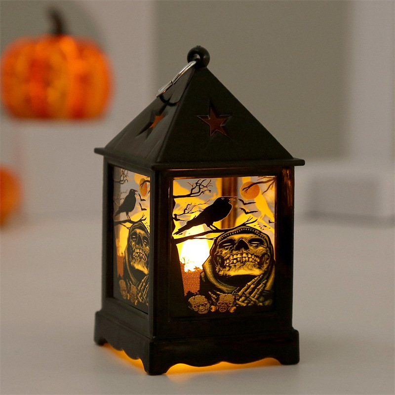 Halloween Mini Wind Light LED Candle Light Decoration Electronic Candle Night Lamp Retro Candlestick XINGX Decoration