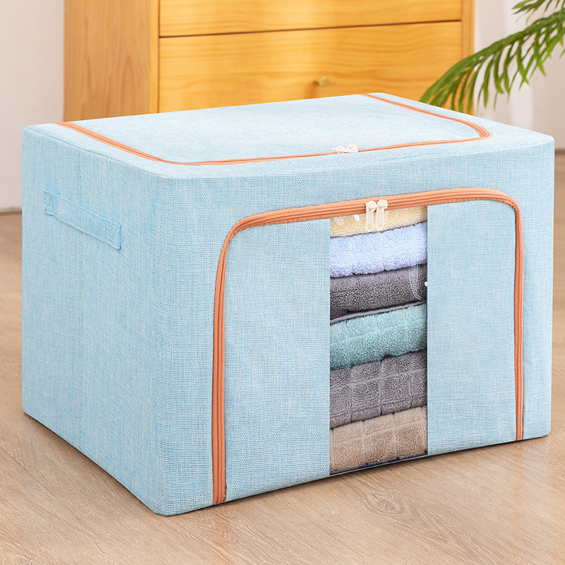 Cotton and Linen Cloth Storage Box Waterproof Moisture-Proof Clothes Quilt Sorting Box for Collection Foldable Wardrobe Storage Box Wholesale