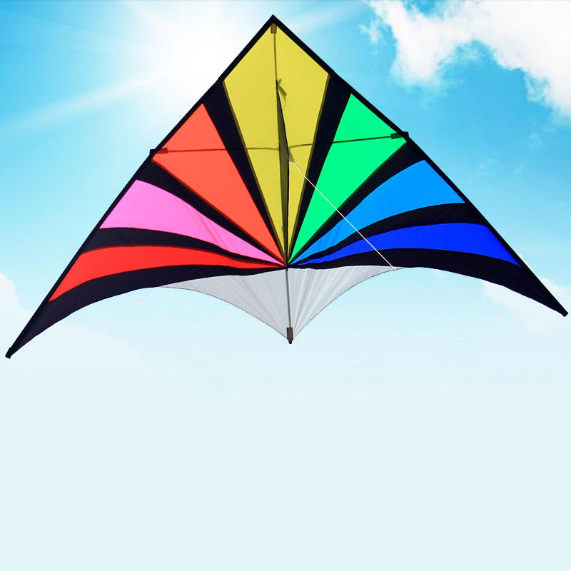 潍坊风筝百特2米绚丽彩虹风筝微风三角风筝成人易飞潍坊风筝