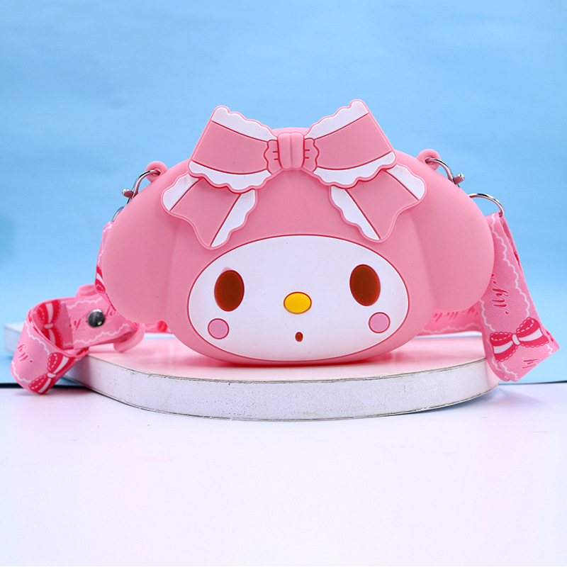 New Sanrio Clow M Silicone Coin Purse Big Ear Dog Kid's Messenger Bag Shoulder Bag Cartoon Princess Bag