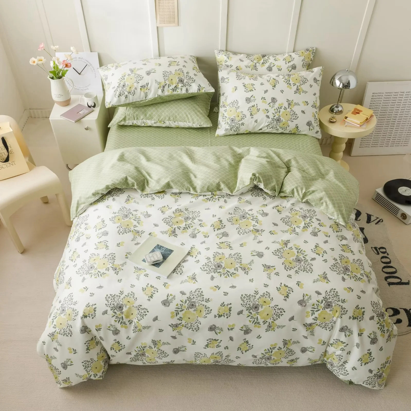 宽幅纯棉布料花卉全棉斜纹棉布床上用品被套床单床品面料清仓处理