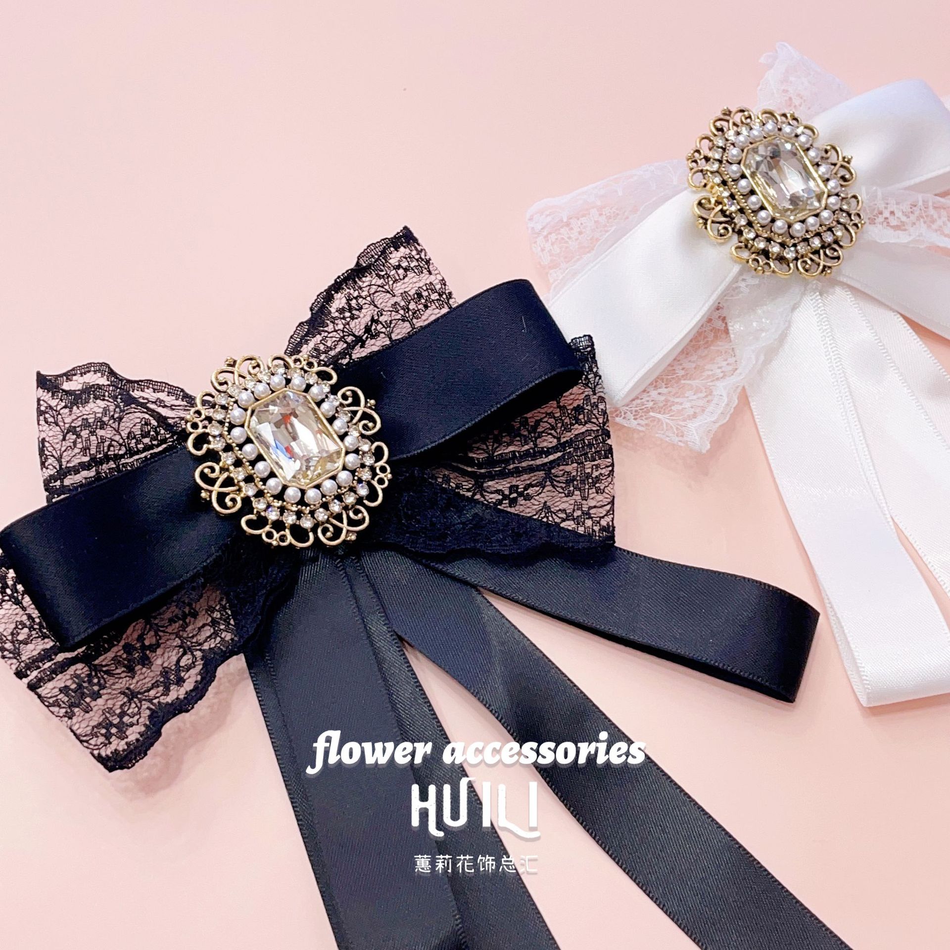 韩版宫廷风jk领带女领结批发五金衬衫蝴蝶结diy头饰品配饰配件