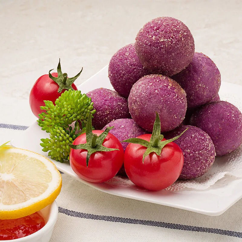 千味央厨紫薯豌豆球紫薯丸子油炸点心小吃酒店食材