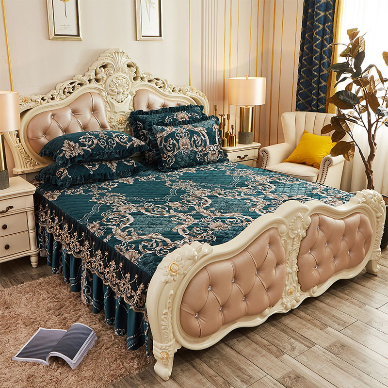 欧式床罩床裙无床尾美式奢华无尾床裙两边床裙有床尾专用床罩